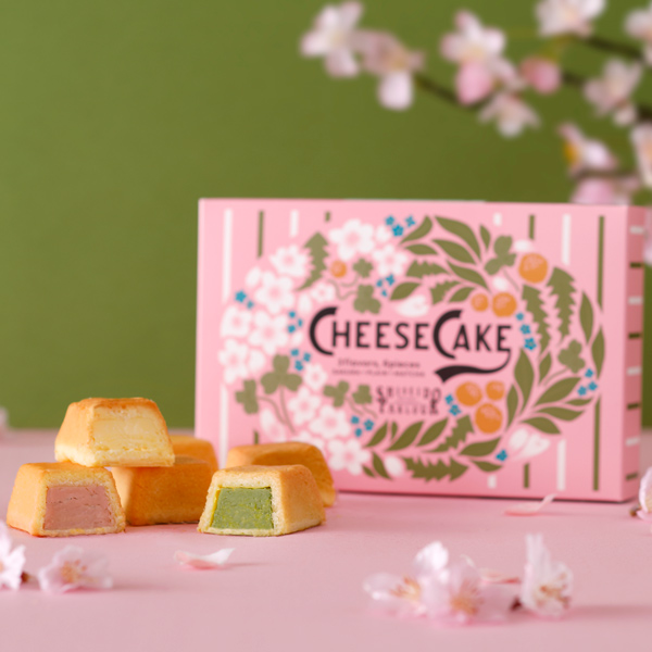 チーズケーキ３種各２個⼊（さくら・プレーン・抹茶）